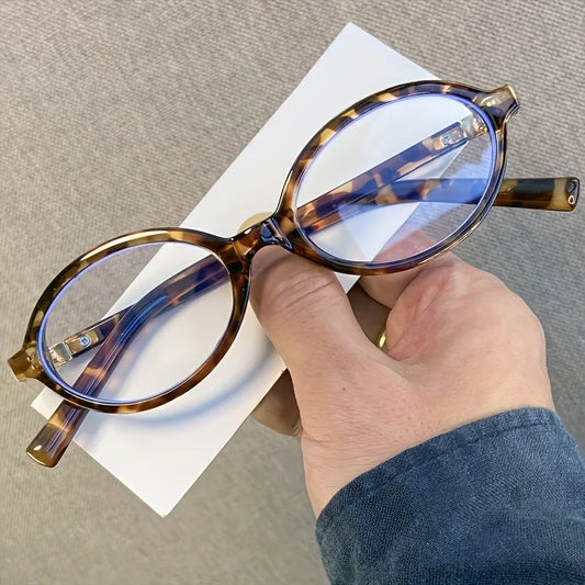 Blue Light Blocking Retro Y2K Style Small Frame Glasses Chic Leopard Print for TV Computer Phone Use Perfect for Parties