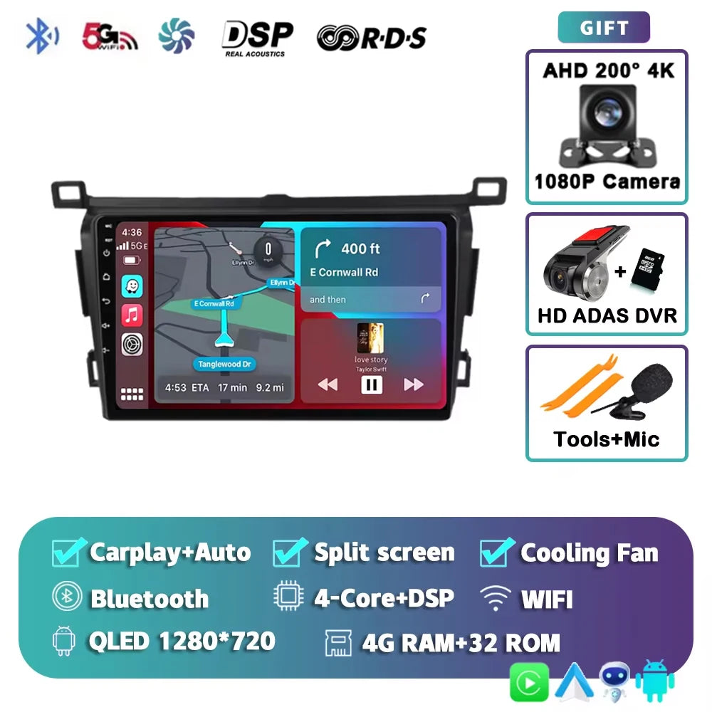 WIFI 4G Car Radio For Toyota RAV4 2013 2014 2015 2016 2017 2018 2019 XA40 RHD Android 15 Auto Wireless Carplay Car Multimedia DI
