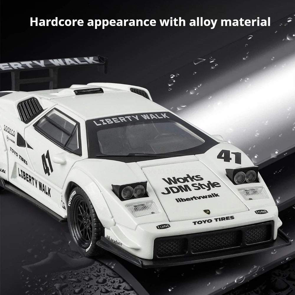 1:32 Lambor Countach LBWK Revuelto Miniature Model Alloy Diecast Toys Car with Sound Light Pull Back Vehices Fashion Accessories