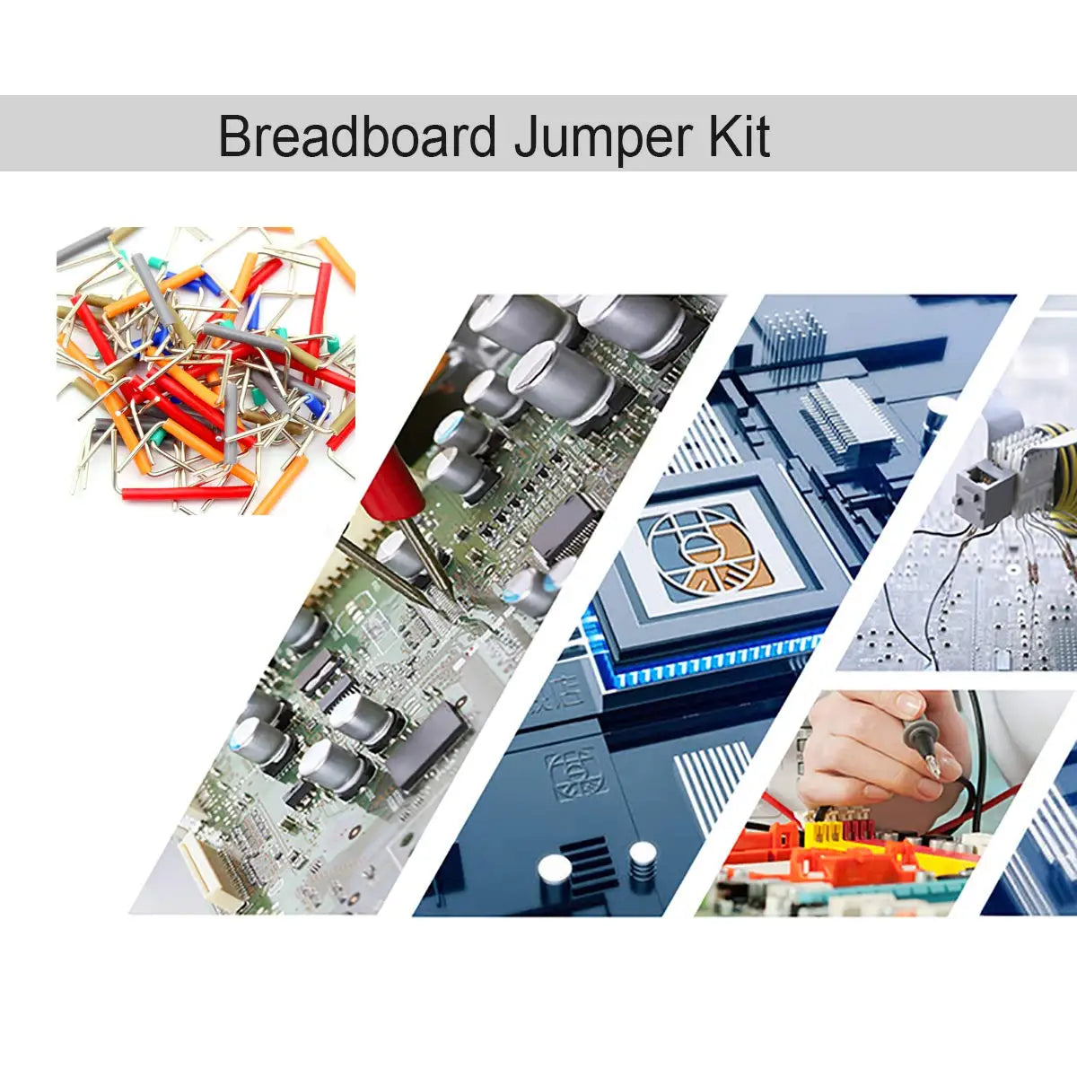 Breadboard Jumper Wire Kit with 400-Point Bread Board + 65pcs Multiple Sizes M/M Jumper Wire +140 Pieces 2-125mm Jumper Wire