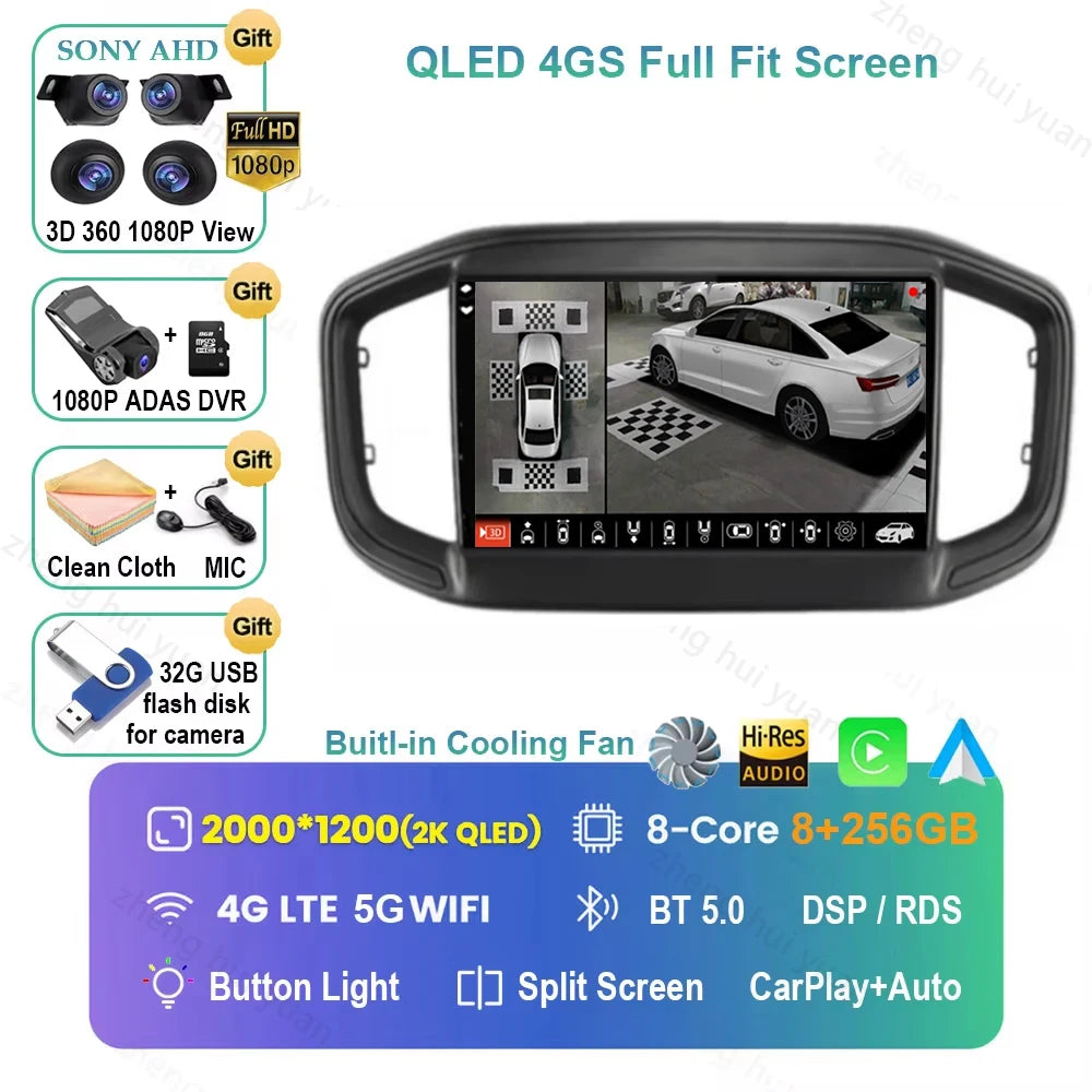 Android 16 CarPlay Auto Car Radio Multimedia navigation video Autoradio Stereo For Fiat Strada 2020 - 2022