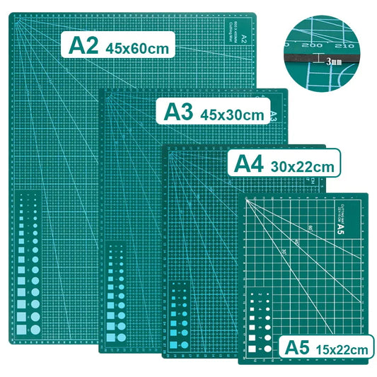 1pc Precision A2/A3/A4/A5 Desktop Cutting Mat with Measurement Guides, Ideal for Sewing & Craft Projects
