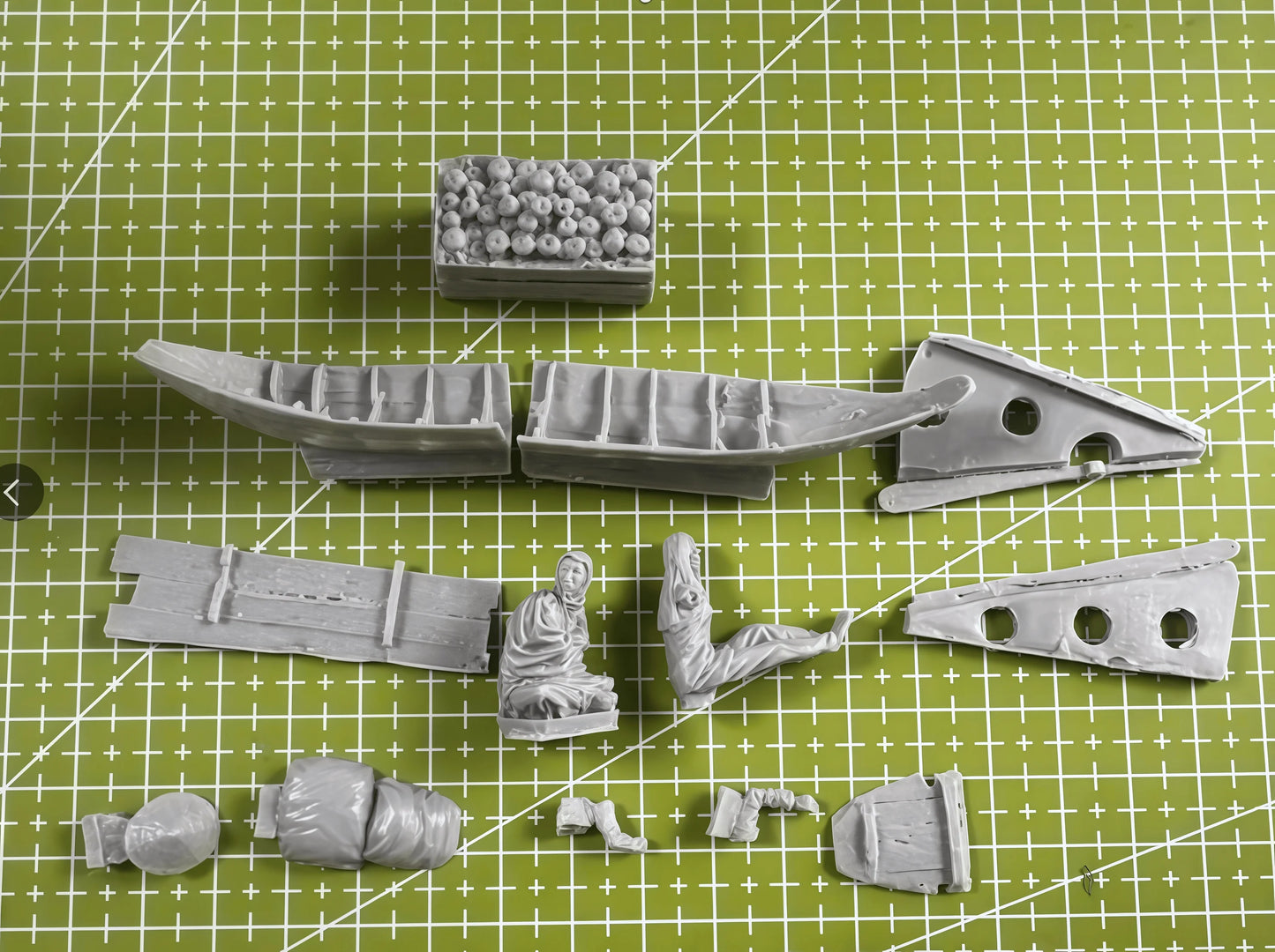 1:35  Resin Model, Scene Model Making Rowing Two Person Group Gk, Uncolored Model