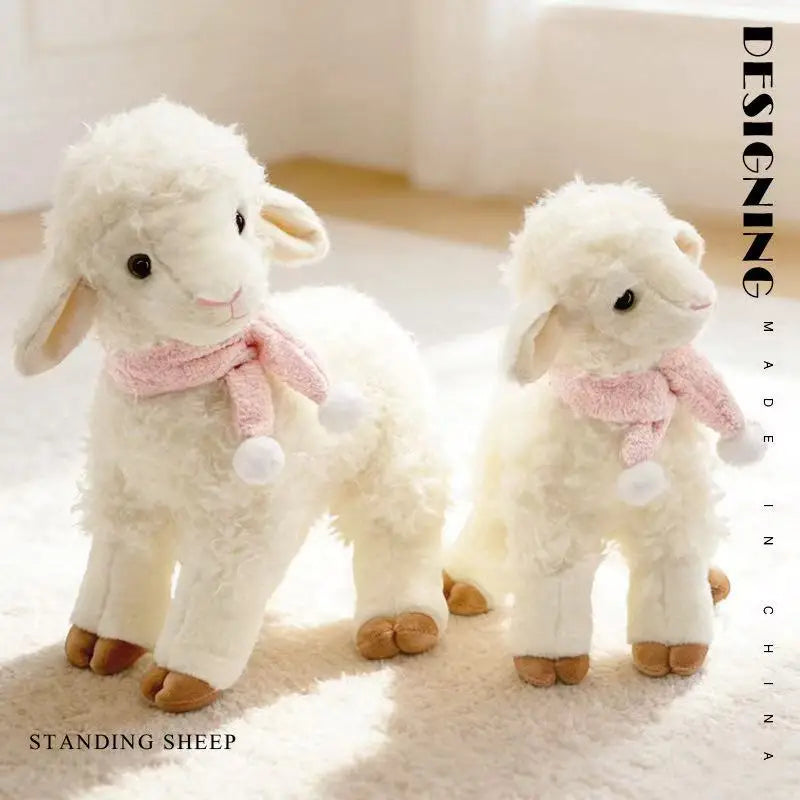 The latest cute standing lamb doll Kawaii stuffed plush toy doll cartoon anime cute children's birthday holiday gift doll