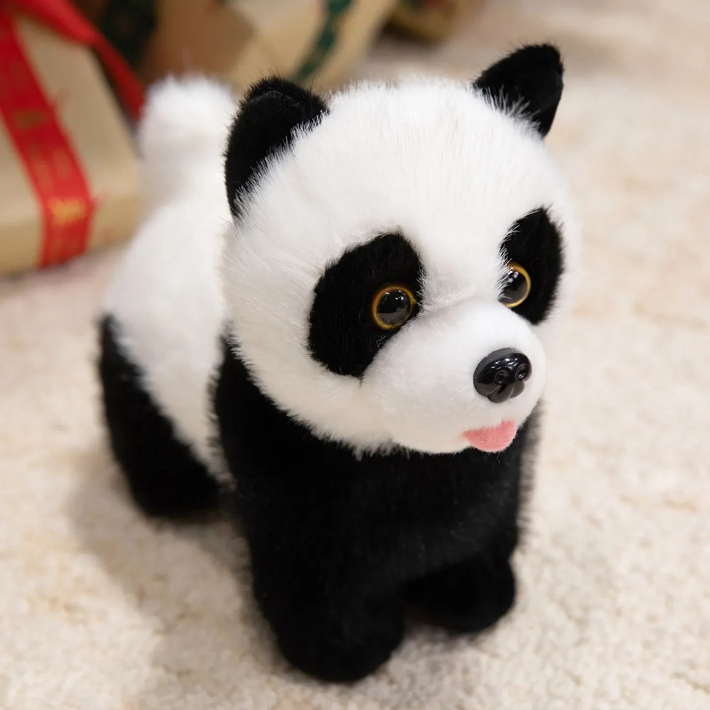 Cute High Quality Standing Animals Red Panda Raccoon Soft Plush Dolls Stuffed Realistic  Tiger Plushie  Birthday  Christmas Gift