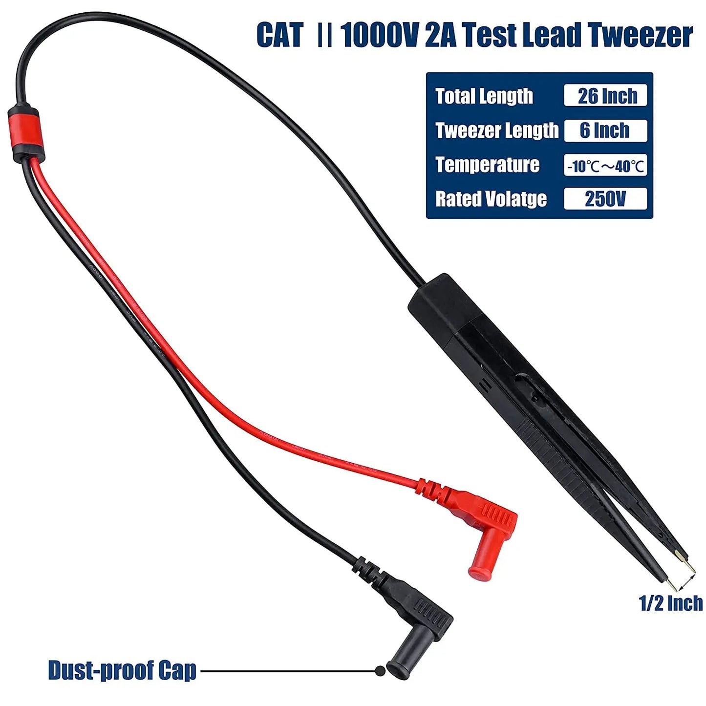 2PCS SMD LCR Chip Test Clip Capacitance Inductor Resistance Test Clip Meter Lead Probe Multimeter Tweezer