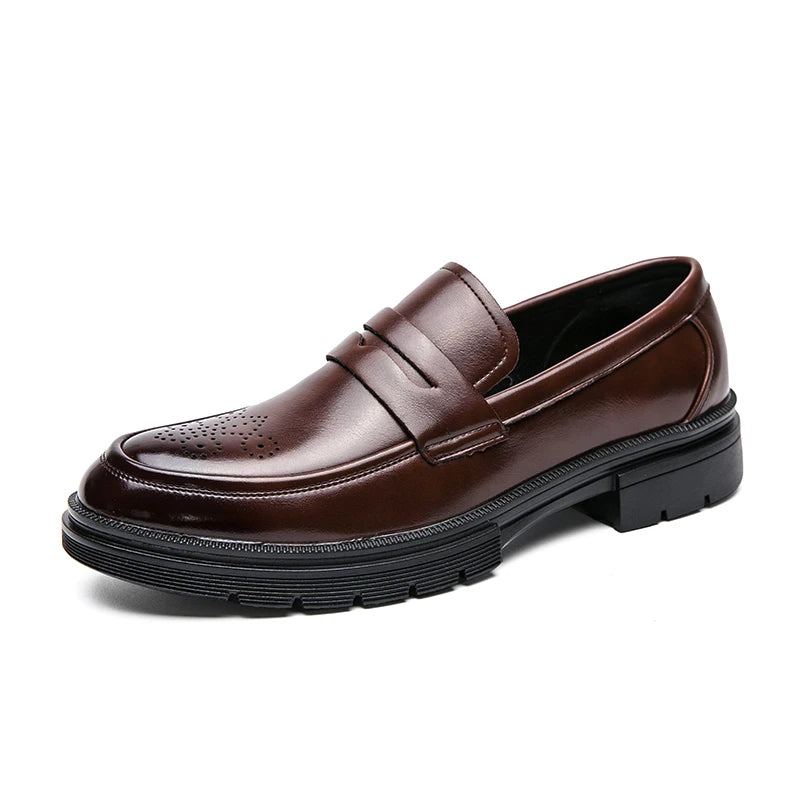 Men's Dress Shoes Retro Casual Business Leather Shoes Men Office Loafers Formal Social Brogues Wedding Leather Shoes For Men
