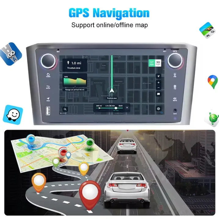 Hustly Android Radio For Toyota Avensis T25 2002-2008 Car Multimedia Player GPS Navigation Head Unit Auto Radio