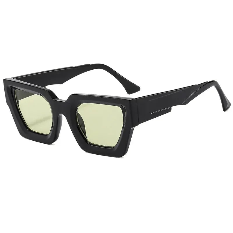 JNPCXI New Square Men Fashion Double Color Outdoor Sunglasses Retro Gray Lens UV400 Women Trending Sun Glasses