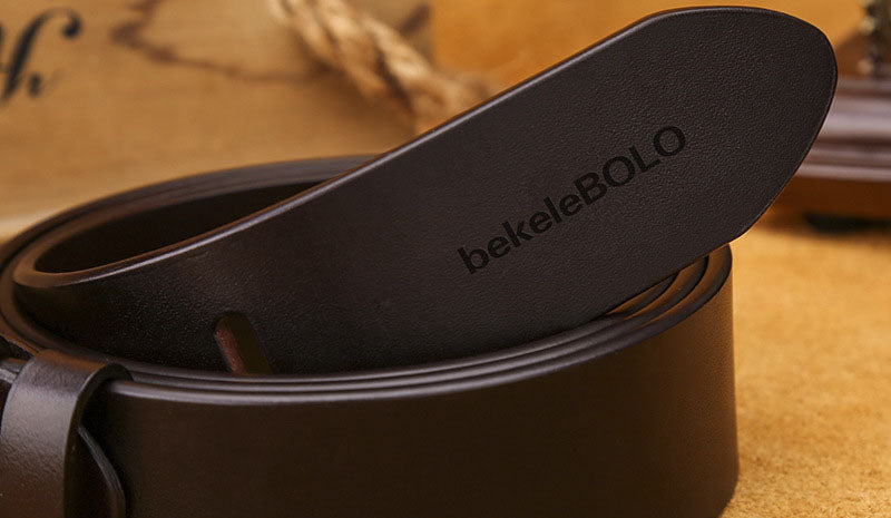 Black Genuine Leather Men's Belt Fashion Alloy Belts Buckle Luxury Jeans Belts