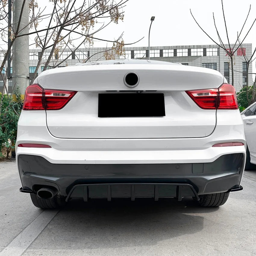 Car Rear Bumper Lip Diffuser For BMW X4 F26 2014-2018 M Sport Blade Spoiler Splitter Auto Accessories Body Kits Tuning Black