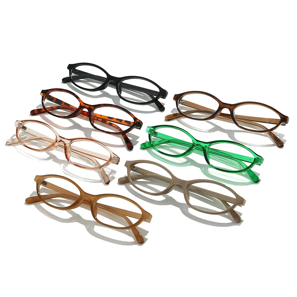 JNPCXI New Vintage Oval Glasses Frame Women Fashion Jelly Tea Clear Anti-Blu-Ray Lens Eyewear Men Optical Frame