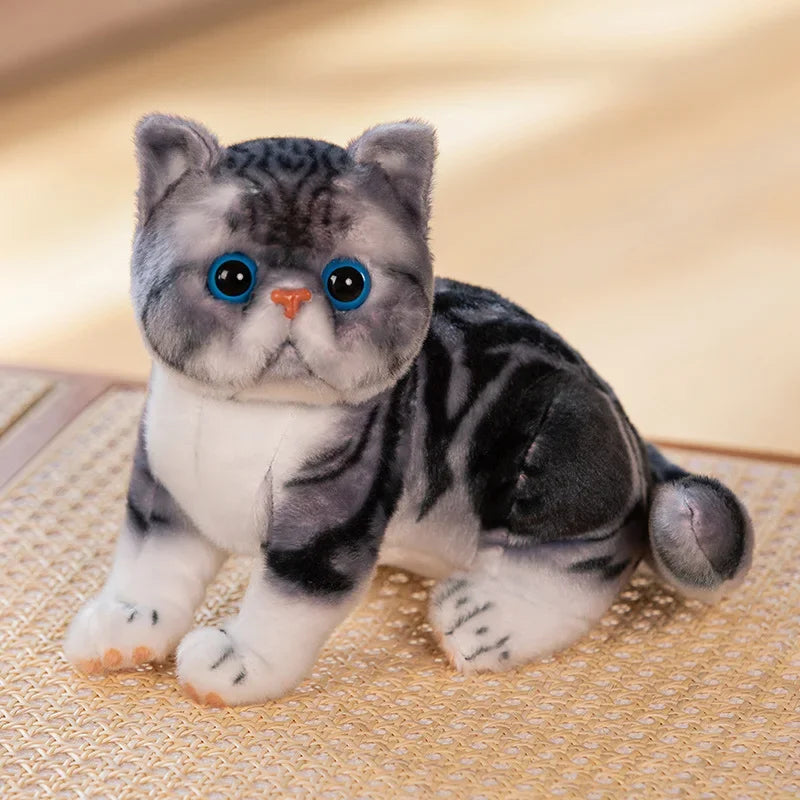Big Face Garfield Cat Doll Simulated Animal Plushie Stuffed Like Real Striped Three Colors Plush Little Kitten Peluche Kids Gift