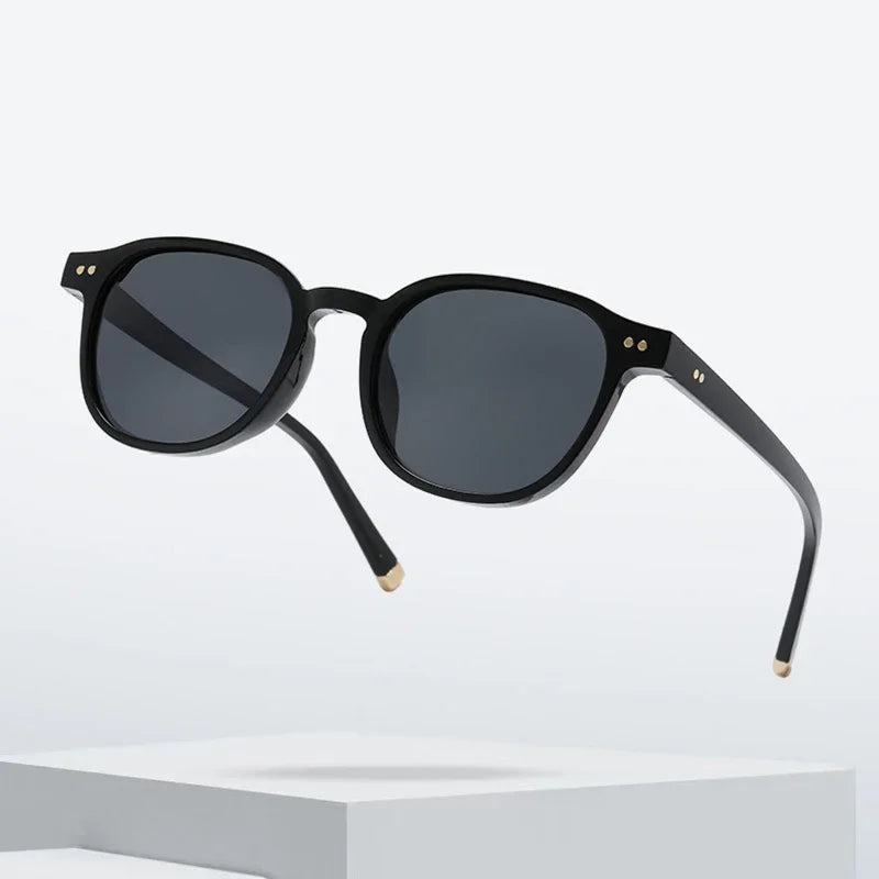 JNPCXI Retro Square Women Polarized Sunglasses Fashion Rivets Decoration Men Punk Driving Sun Glasses Shades UV400