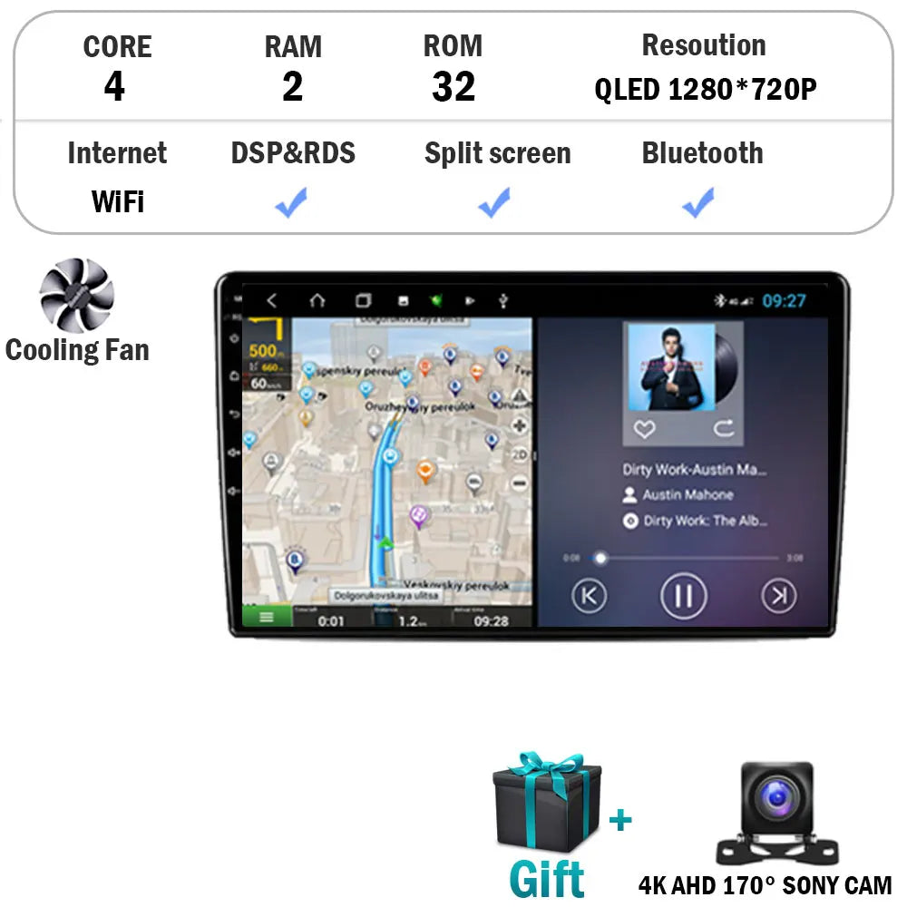 Android 15 Radio For Toyota Urban Cruisers 2009 Navigation GPS QLED Touch Screen Stereo Car Multimedia Video Player Head Unit