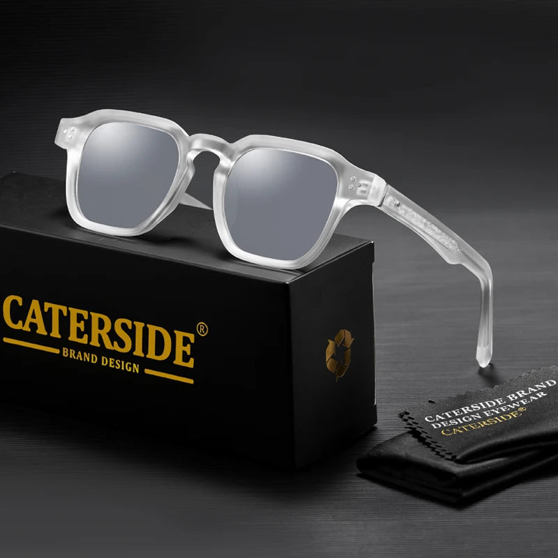 CATERSIDE Fashion Trend Square Men Sunglasses Women Core Insert Temple Luxury Brand Sun Glasses Travel Beach Party Festiva Gifts