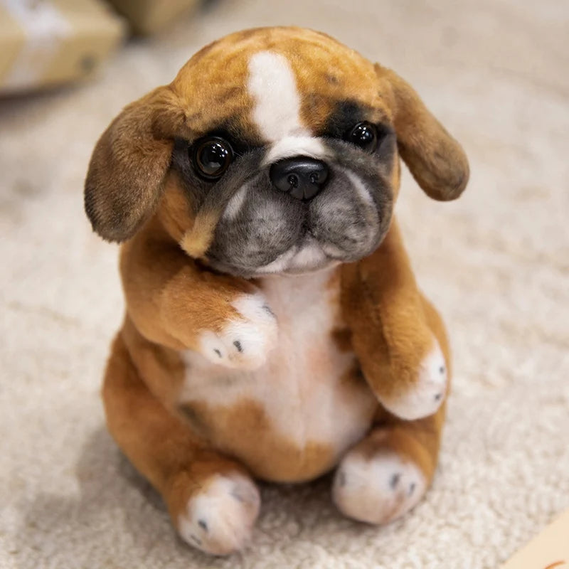 Realistic Poodle Pug Puppy Plush Toy Miniature Guinea Pig Stuffed Doggy Cute Fluffy Pet for Room Decor Children's Birthday Gift