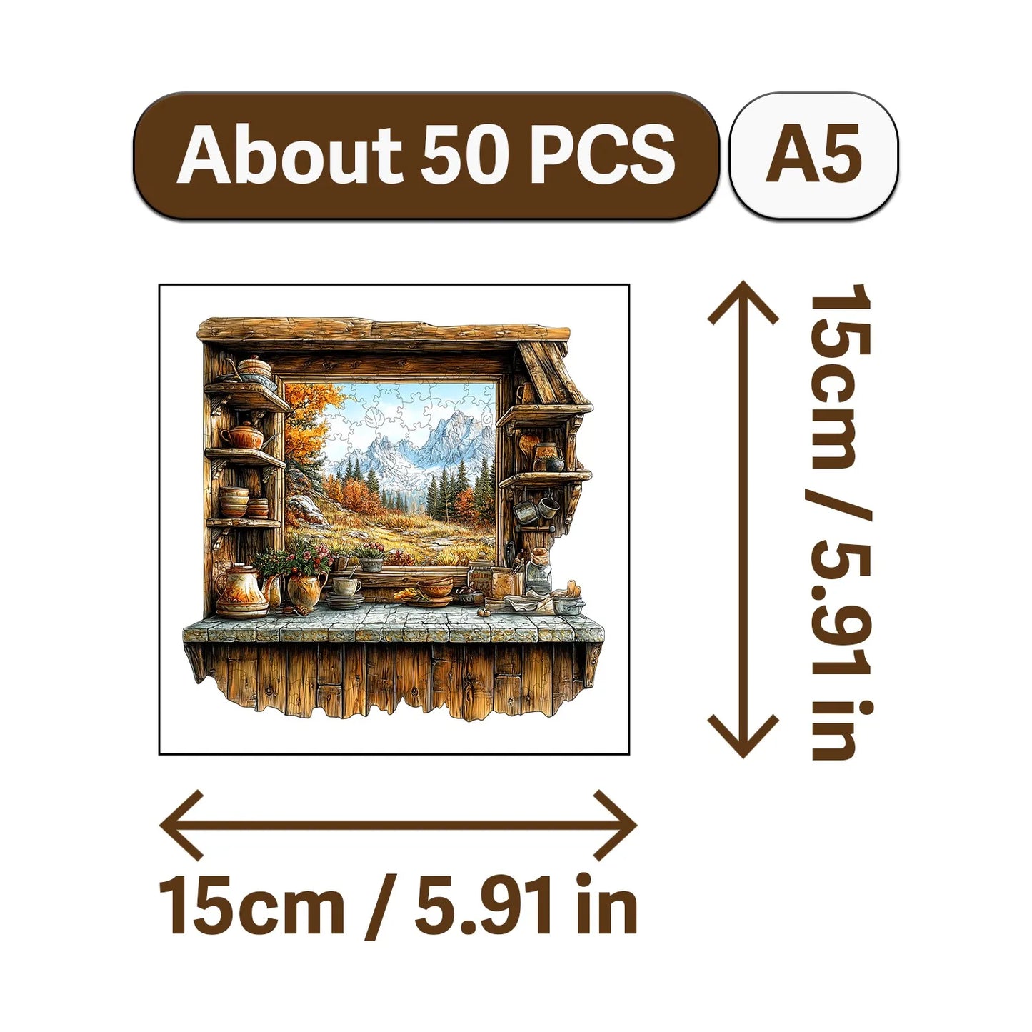 Rural Scenery Wooden Jigsaw Puzzle Wood Home Decor Painting Christmas and Halloween Gift Toy for Teen and Kid