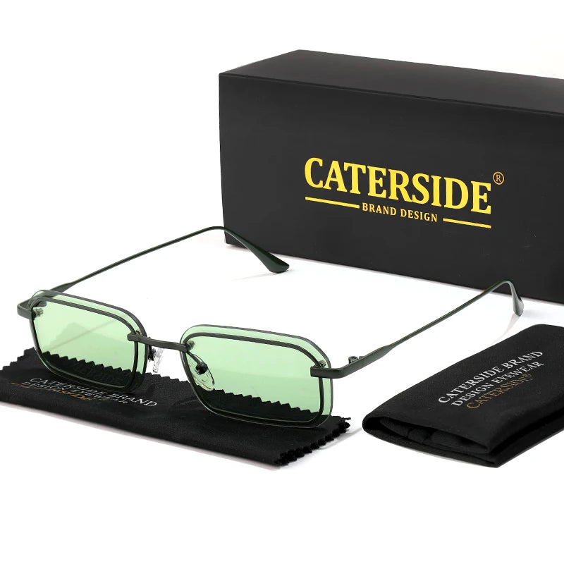 CATERSIDE Retro Punk Sunglasses Men's Square Small Frame Sun Glasses Women Personalized Outdoor Sports Eyewear Summer UV400