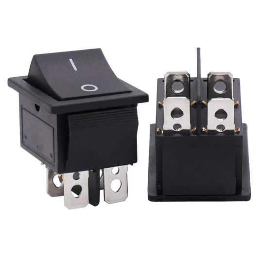 KCD4 Rocker Switch 4 Pin 2 Position DPST On Off Black Mini Boat Rocker Switch 20A 125VAC 16A 250VAC Snap-in Square Toggle Switch