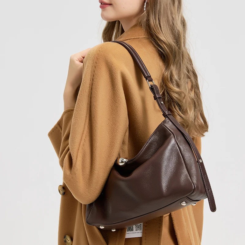 New Women's Fashion Genuine Leather Handbag Female Large Capacity Commuter Crossbody Bags Ladies' Luxury Designer Shoulder Bag
