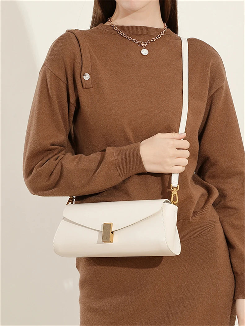 Burminsa Leather Underarm Shoulder Bags Women Luxury Design Crossbody Purse