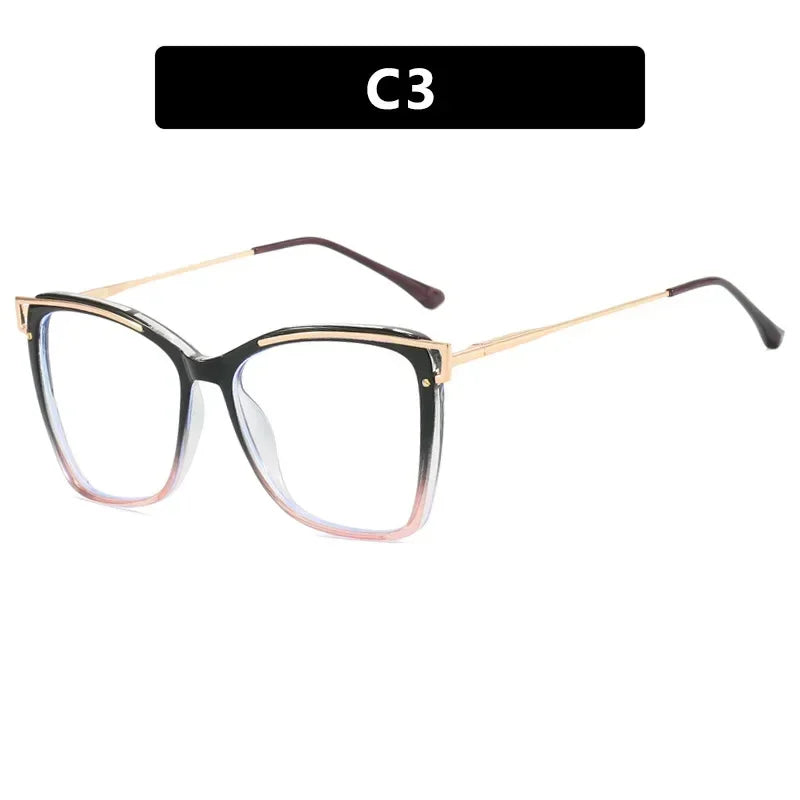 JNPCXI TR90 Anti-Blue Light Retro Women Glasses Frames Oversize Optical Eyeglasses Frame