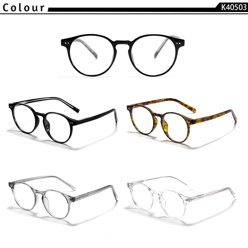 CATERSIDE Vintage Round Men Glasses Frame High-Quality Brand Design Anti Blue Light Reading Glasses Women Optical Frame