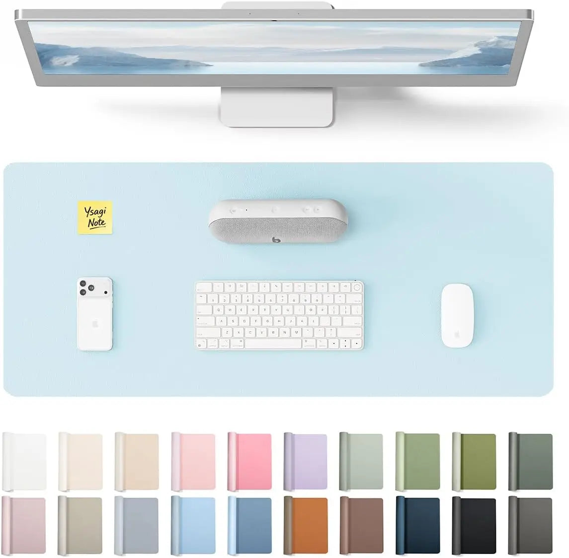 Leather Office Desk Pad Protector,Large Mouse Pad,Non-Slip,PU Leather,Laptop Desk Blotter,Waterproof Writing Pad for Office/Home