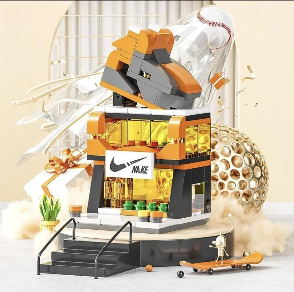 Architecture Street View House Building Blocks DIY Mini City Store Model Toys