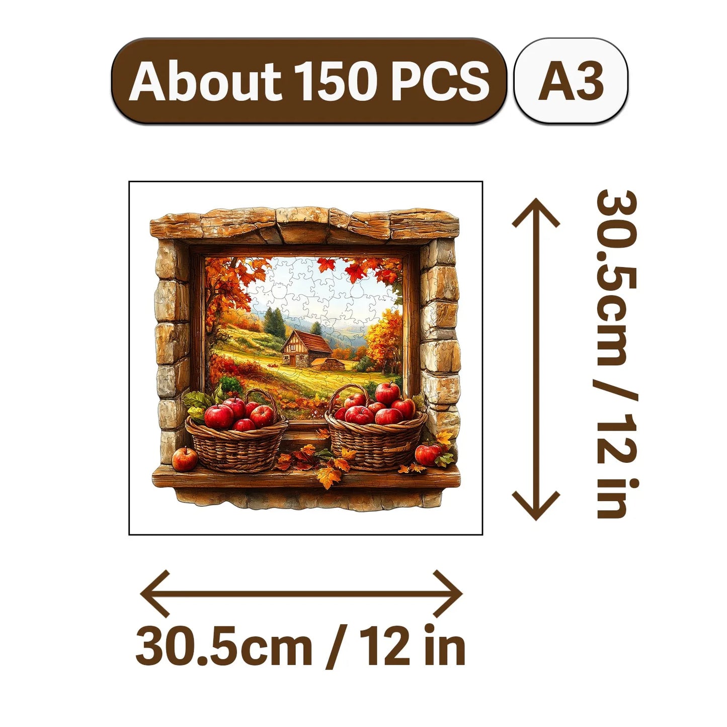 Autumn Scenery Wooden Jigsaw Puzzle Art Style Wooden Decor Painting Christmas and Halloween Gift Toy for Teen and Kid