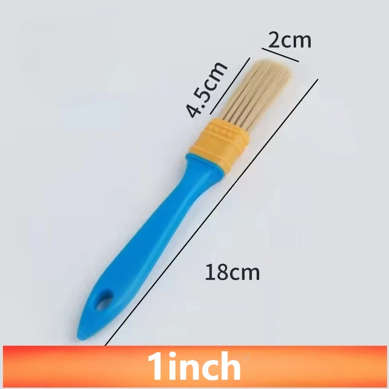 5pcs Paint Brushes with Handles - Durable Plastic Bristles, for Smooth Application, Wall Painting Tools, Paint Brushes for Walls