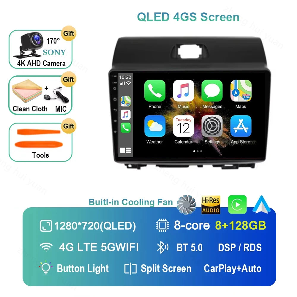 For Kia Ray 2011-2017 2K 12+256 QLED Android 15 CarPlay Car Radio Multimedia Video Player GPS stereo Head Unit 4G WIFI DSP RDS