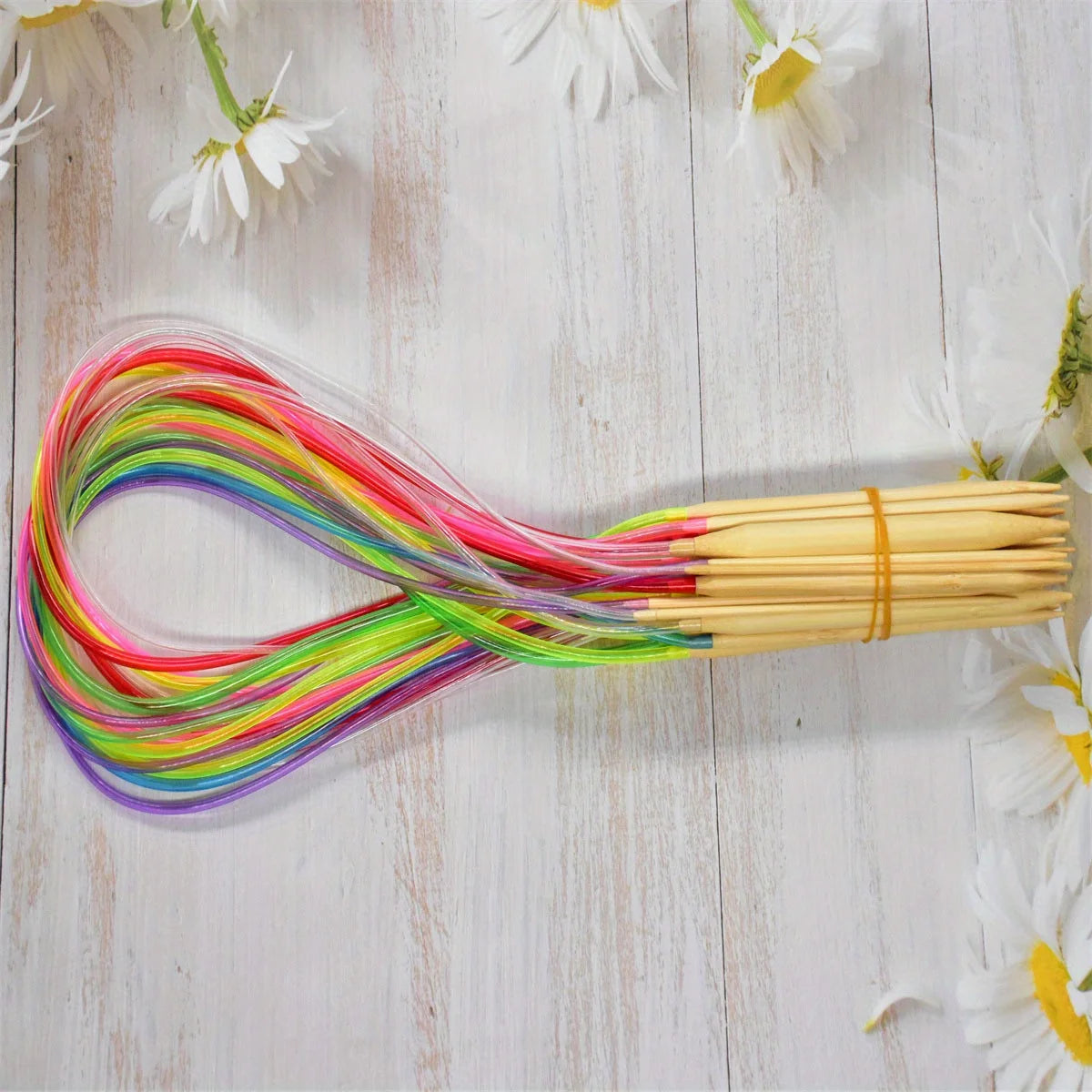 Multicolor Tube Circular Carbonized Bamboo Circular Knitting Needles 2mm-10mm Crochet Hooks Set Sewing Tools For Weave DIY Craft