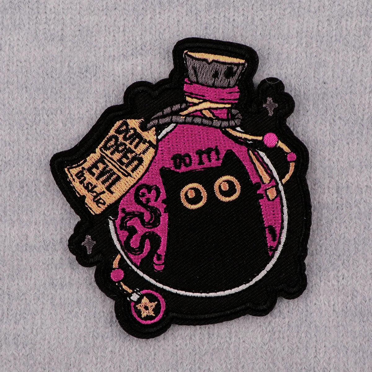 Witch Embroidery Patch Black Cat Iron On Patches for Clothing Thermoadhesive Patches Cartoon Patches On Clothes Badge DIY Sew