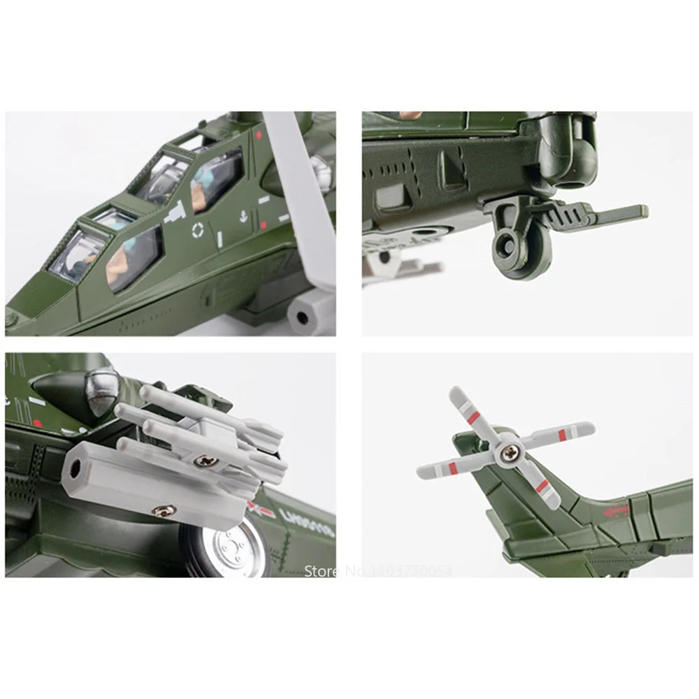 25CM CAIC Z-10 Airplane Toys Models Alloy Diecast Fighter Metal Body Sound Light Pull Back Aircraft Collected Birthday for Gifts