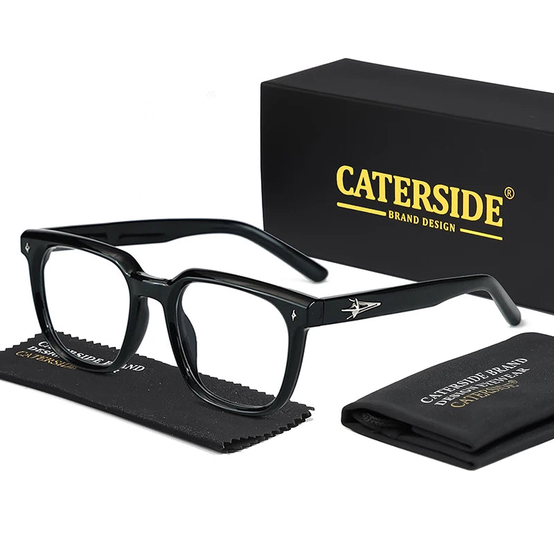 CATERSIDE Minimalist Anti Blue Light Glasses Men Brand Design TR90 Square Frames Eyewear Fashion Women Optical Eyeglass Frame