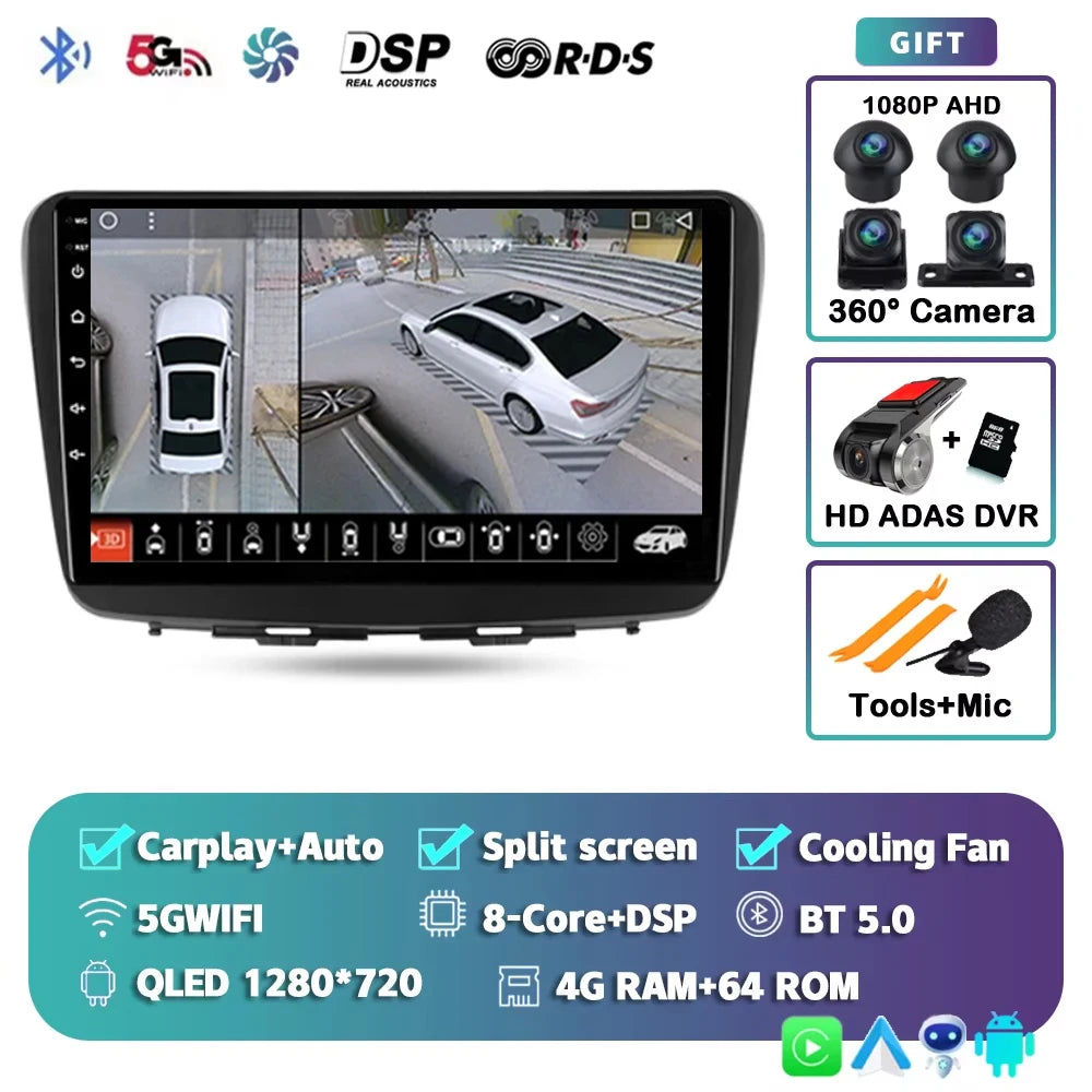 For Suzuki Baleno 2 2015 - 2022 2K 12+256 QLED Android 15 CarPlay Car Radio Multimedia Video Player GPS stereo Head Unit 4G WIFI