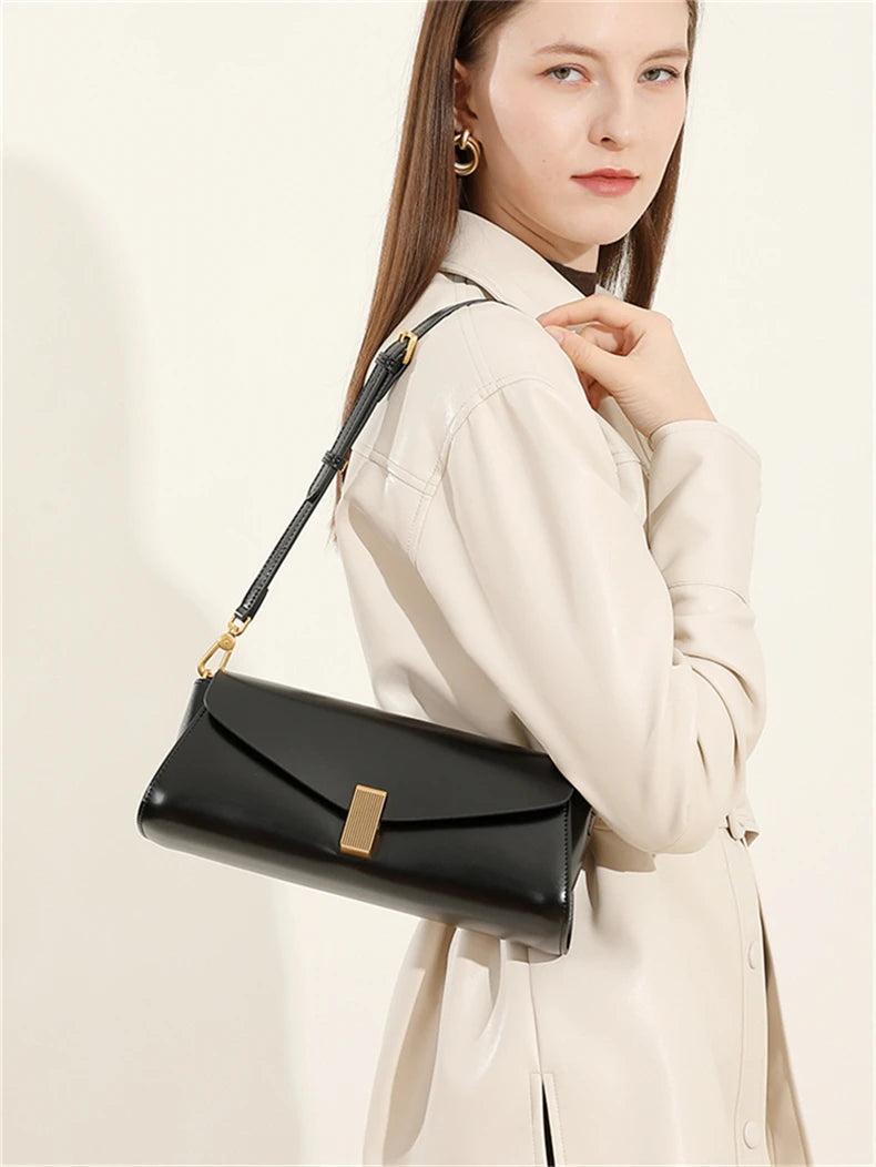 Burminsa Leather Underarm Shoulder Bags Women Luxury Design Crossbody Purse