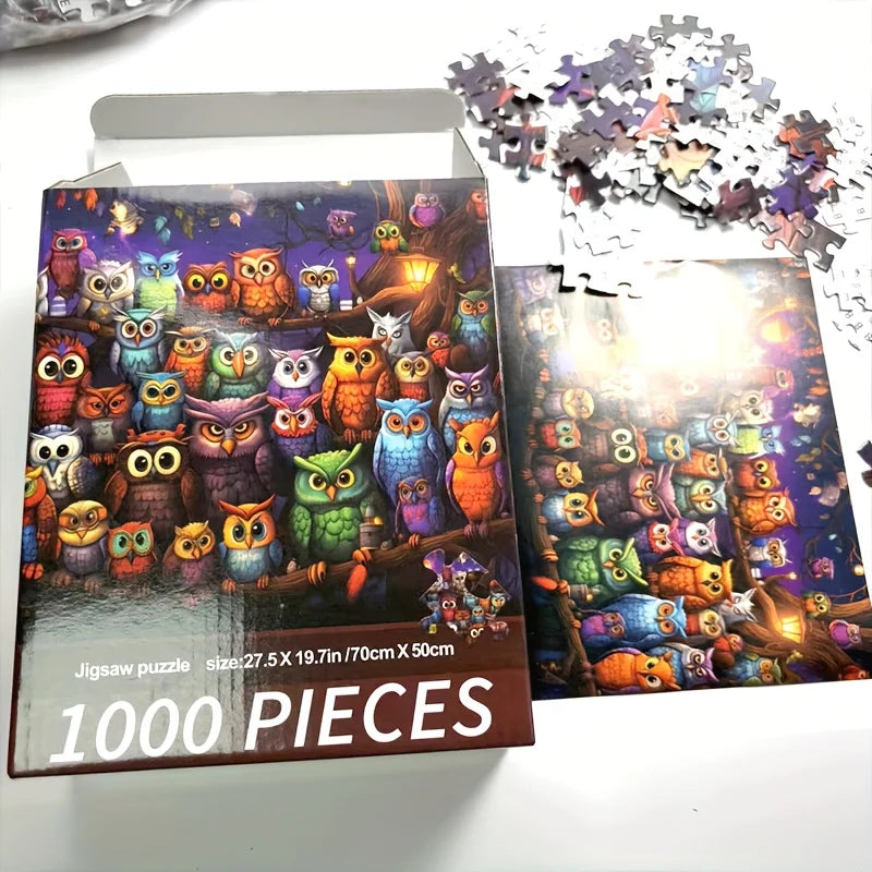 [Majestic Forest Owls Puzzle] 1000pcs Majestic Forest Owls Jigsaw Puzzle for Adults - 70x50cm (28x20") Perfect Gift for Adults