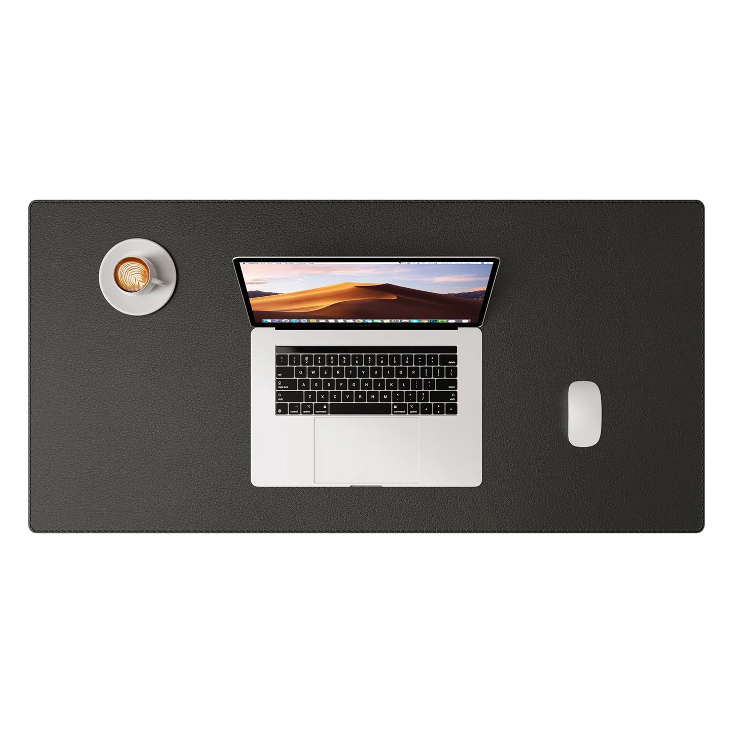 Stitched Edges PU Leather Office Desk Mat, Non-Slip Mouse Pad, Waterproof Desk Pad Protector for School Office Home