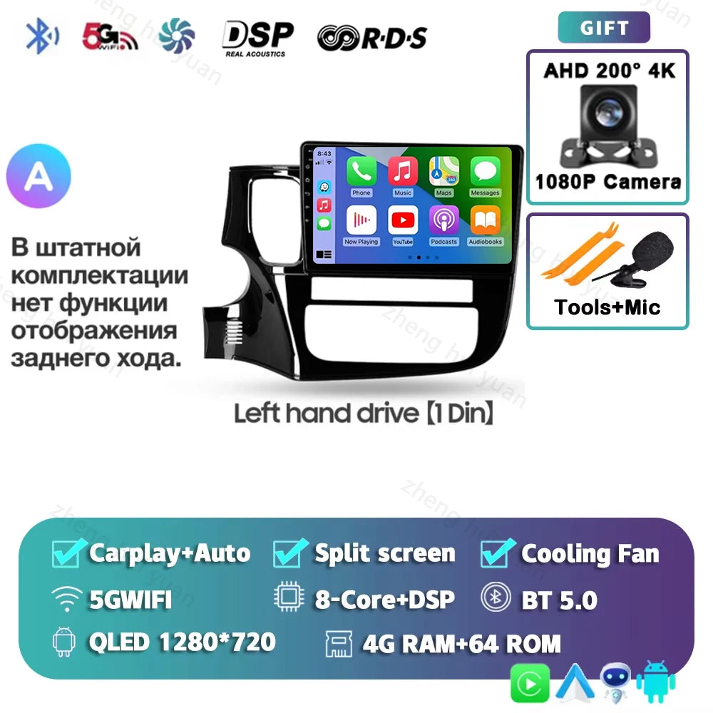 CarPlay Auto For Mitsubishi Outlander 3 GF0W GG0W 2012 - 2018 Left hand drive Car Radio Multimedia Video Player Navigation stere