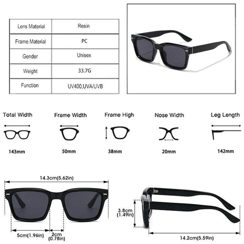 JNPCXI New Fashion Square Double Color Sunglasses Women Shades UV400 Retro Rivets Men Red Green Sun Glasses