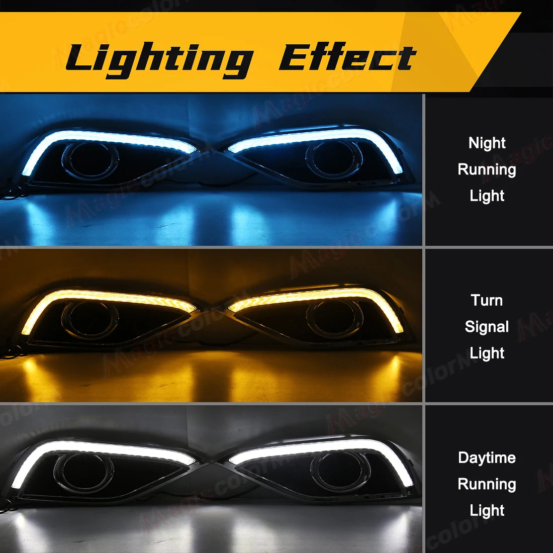 For Honda CRV CR-V 2012 2013 2014 LED DRL Daytime Running Light Daylights Dynamic Turn Signal Fog Lamps White Yellow Blue 12V