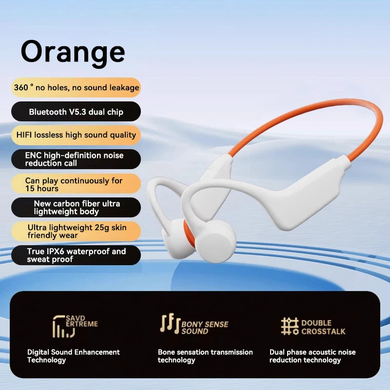True Bone Conduction Headset IPX8 32GB Bluetooth 5.4 Wireless Swimming Headphone With Microphone Waterproof Exercise Fitness NEW