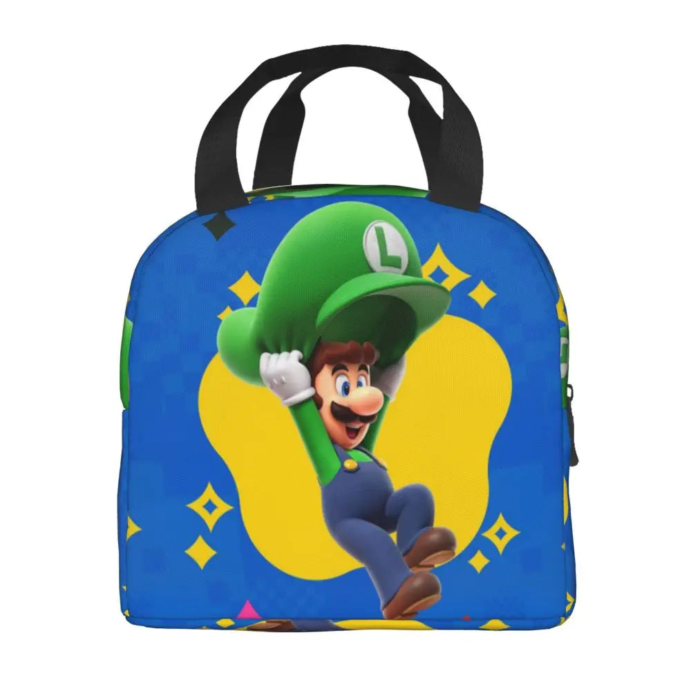 Custom Mario Super Bros Insulated Lunch Bag Reusable Thermal Cooler Lunch Box M3