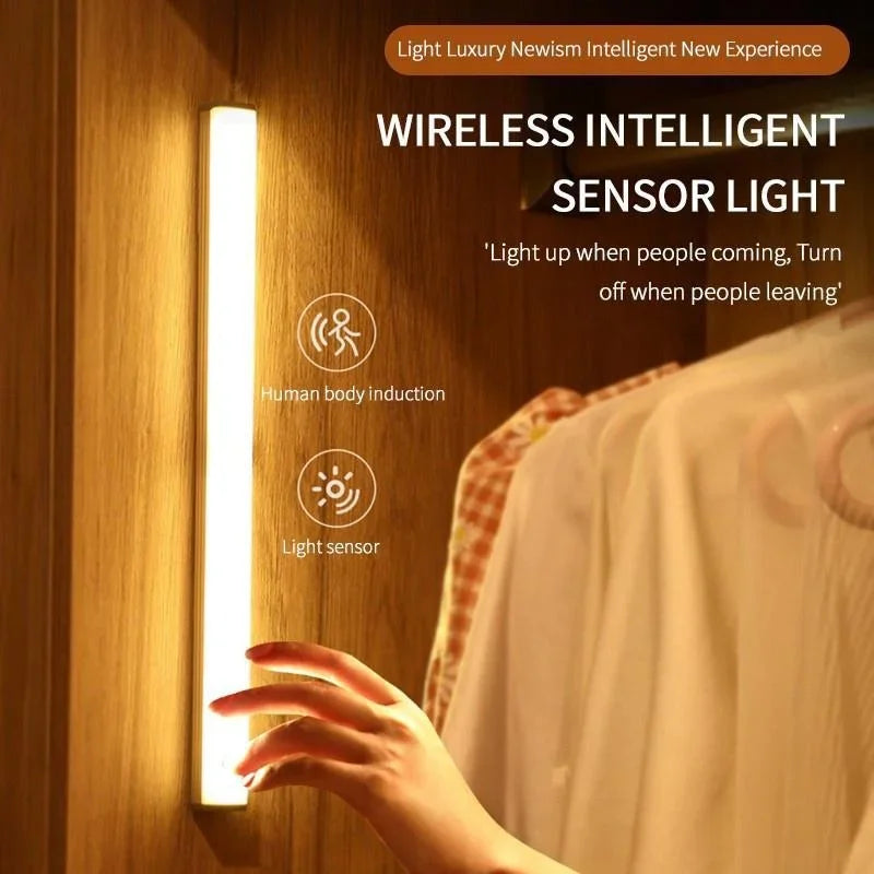 LED Night Light Motion Sensor Cabinet Light Night Lamp Under LED Magnetic Closet Light for Kitchen Cabinet Led