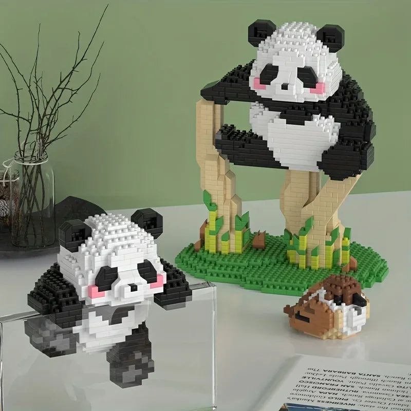 Cute Panda Building Blocks: Creative Series  Educational Toys Model Decoration