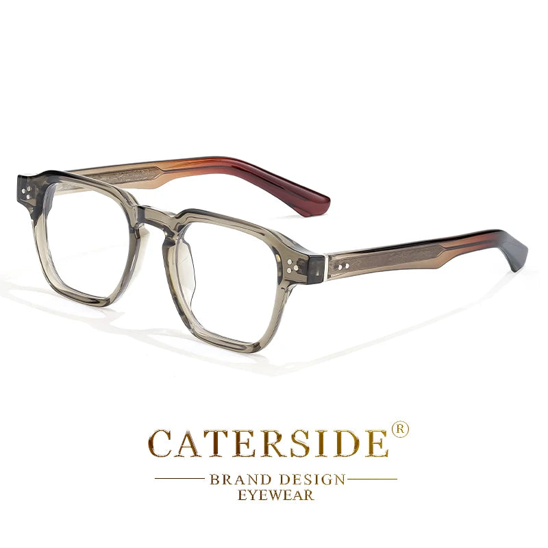 CATERSIDE Retro Square Glasses Men Anti Blue Light Core Insert Temple Computer Glasses for Women Luxury Brand Glasses Frame