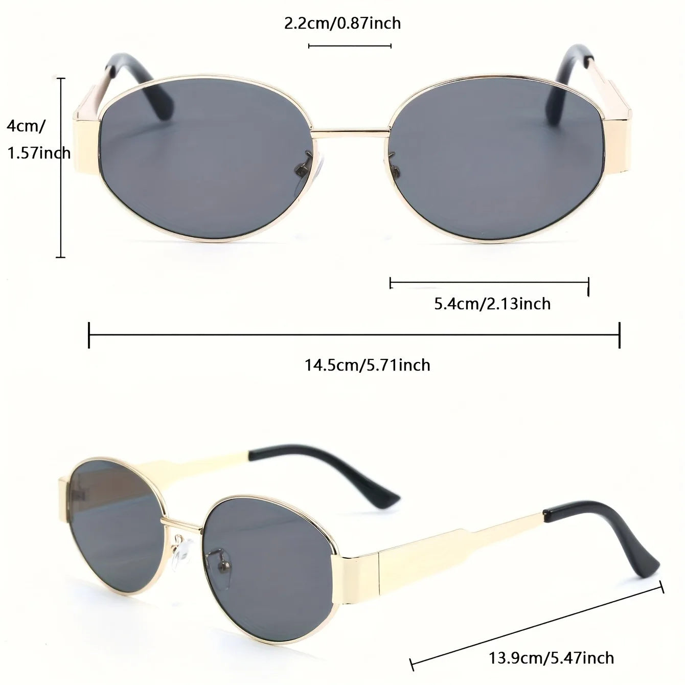 2 Pairs of Unisex Y2K Oval Frame Retro Fashion Glasses Suitable for Parties Shopping Outfit Matching Daily Use